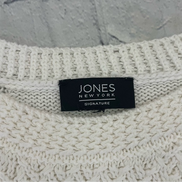 🦃Jones New York White Cable Knit Crew Neck Sweater - Picture 4 of 4